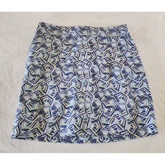 Talbots Dresses & Skirts - Talbots Womens Casual Skirt Size 16 Petite Blue‎ Geometric Print with Pockets
